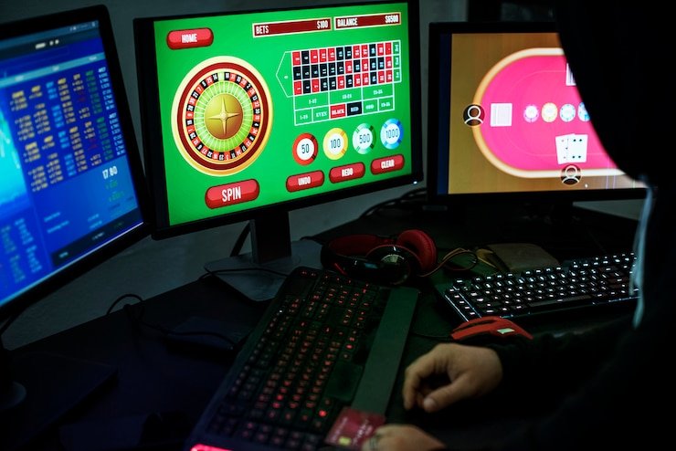 Caribbean Stud Poker live dealer table with card displays and betting layout